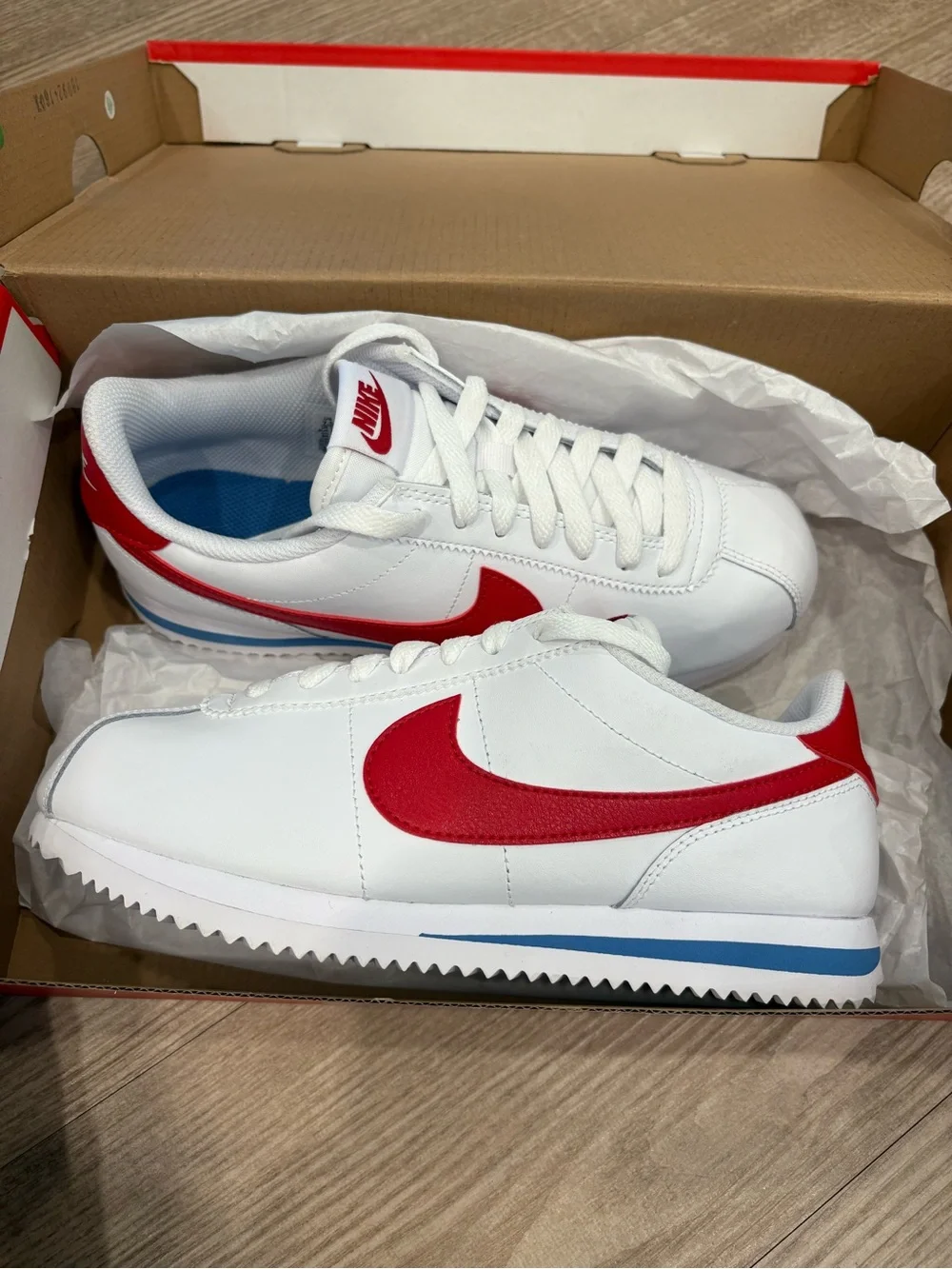 Nike Cortez White Leather Sneakers NIB W 7.5